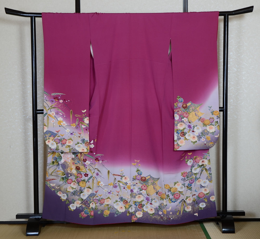 Long-sleeved kimono 6 items set / Furisode / FK#1-856