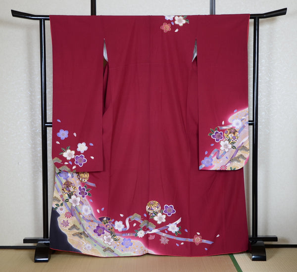 Long-sleeved kimono 6 items set / Furisode / FK#1-532