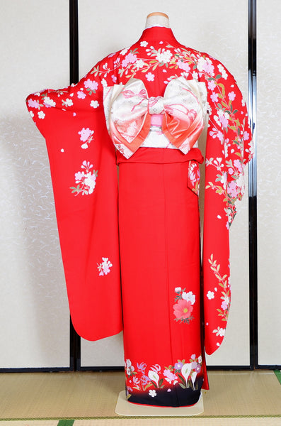 Long-sleeved kimono 6 items set / Furisode / FK#1046