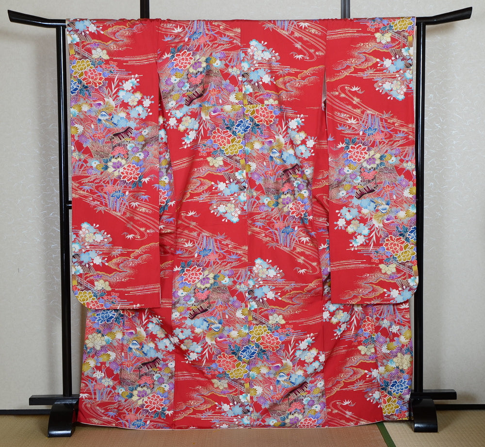 Long-sleeved kimono 6 items set / Furisode / FK#1-855