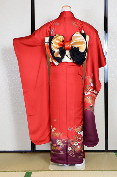 Long-sleeved kimono 6 items set / Furisode / FK#1062