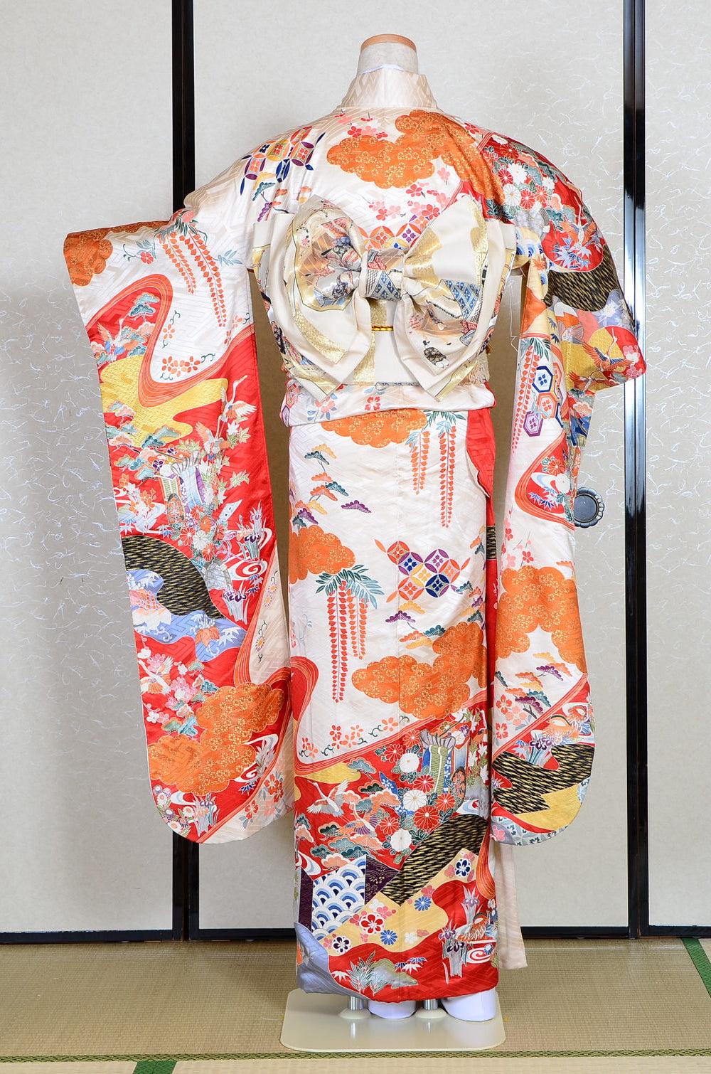 Long-sleeved kimono 6 items set / Furisode / FK#1191