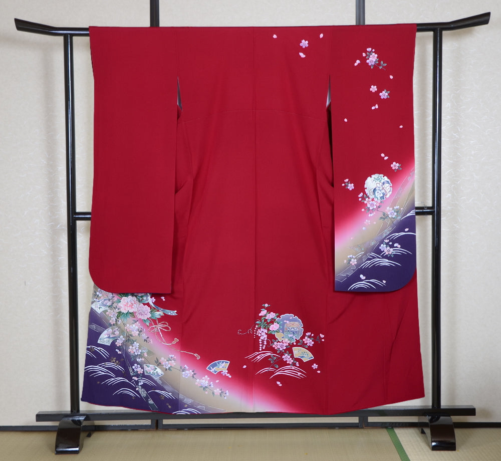 Long-sleeved kimono 6 items set / Furisode / FK#1-829