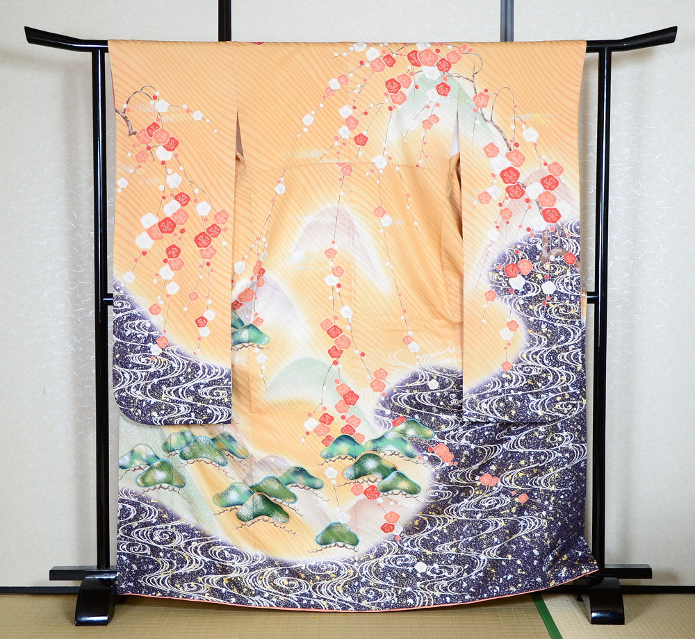 Long-sleeved kimono 6 items set / Furisode / FK#1-391