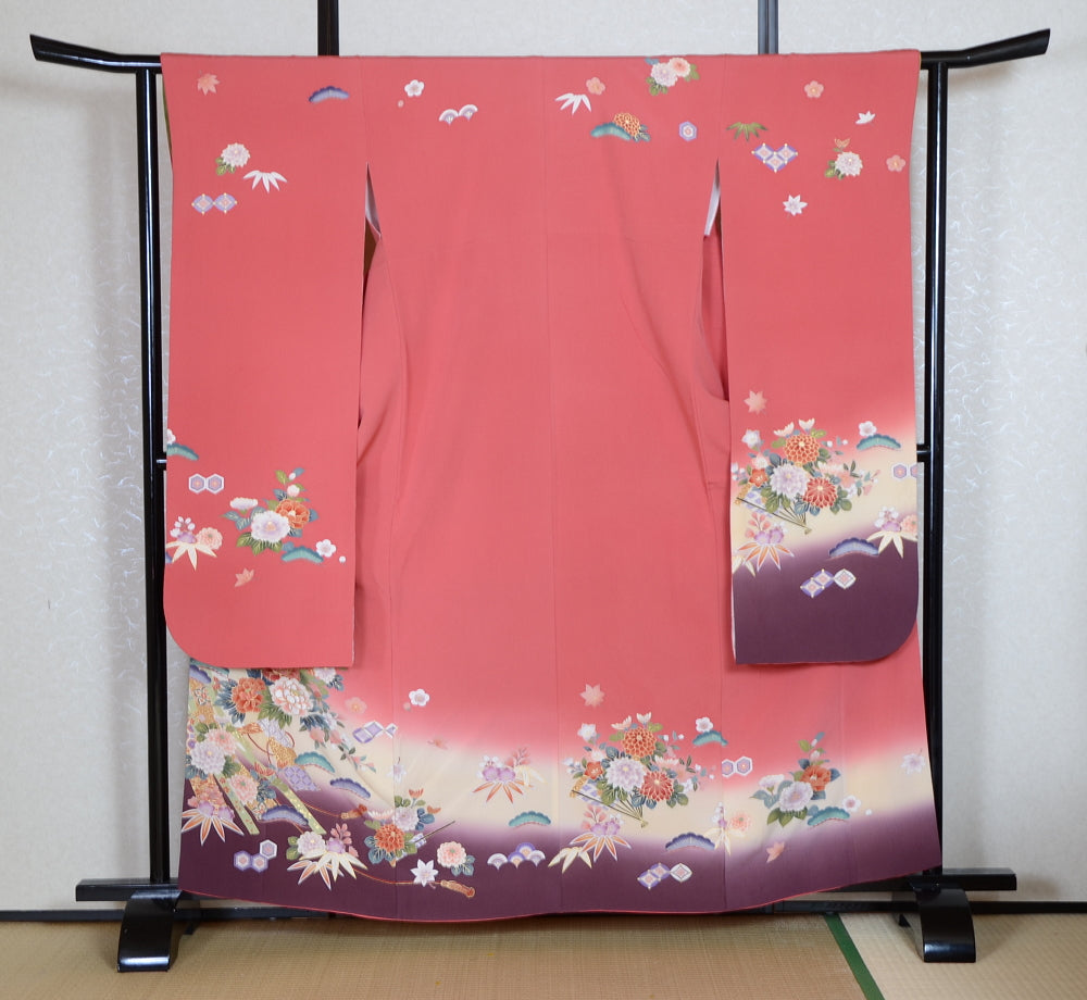 Long-sleeved kimono 6 items set / Furisode / FK#1-787