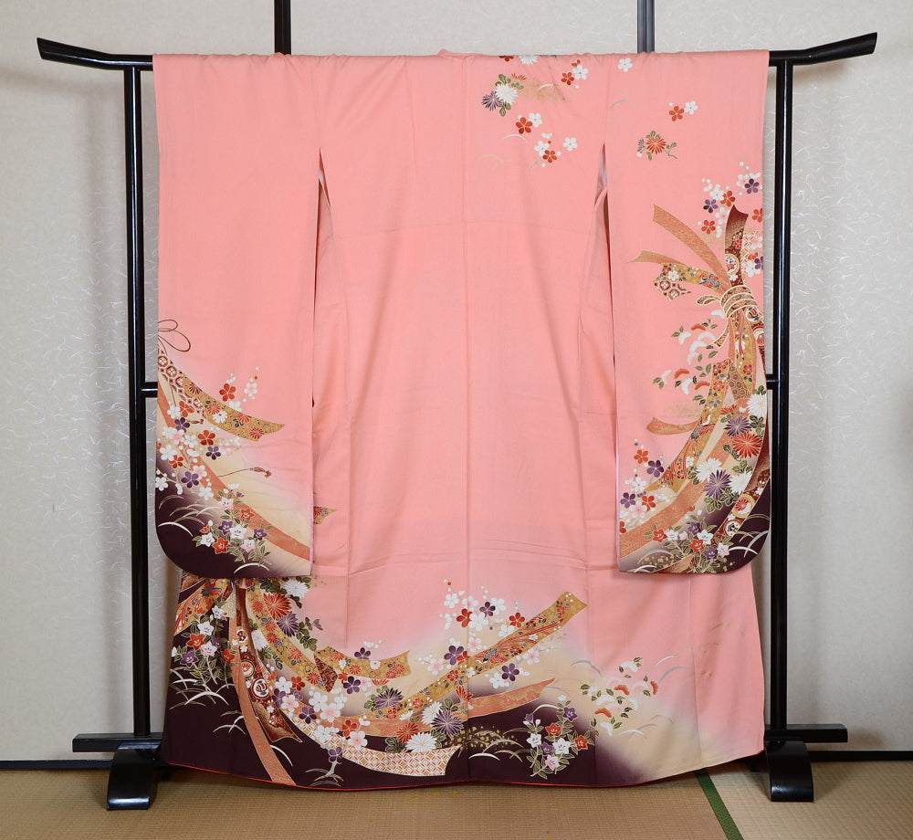 Long-sleeved kimono 6 items set / Furisode / FK#1-845