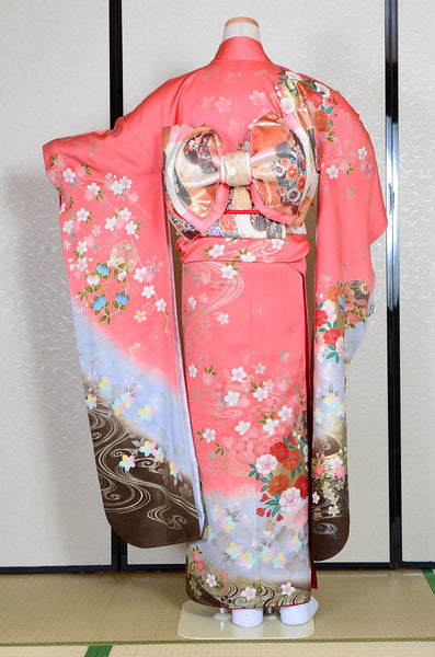 Long-sleeved kimono 6 items set / Furisode / FK#1-222