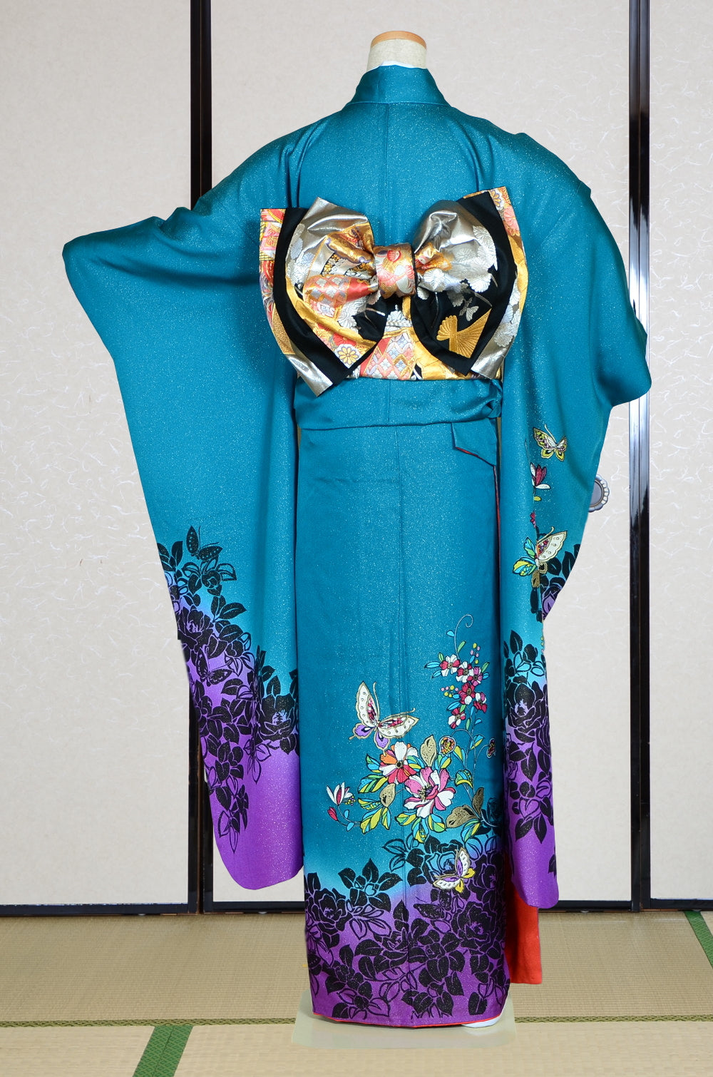 Long-sleeved kimono 6 items set / Furisode / FK#1049