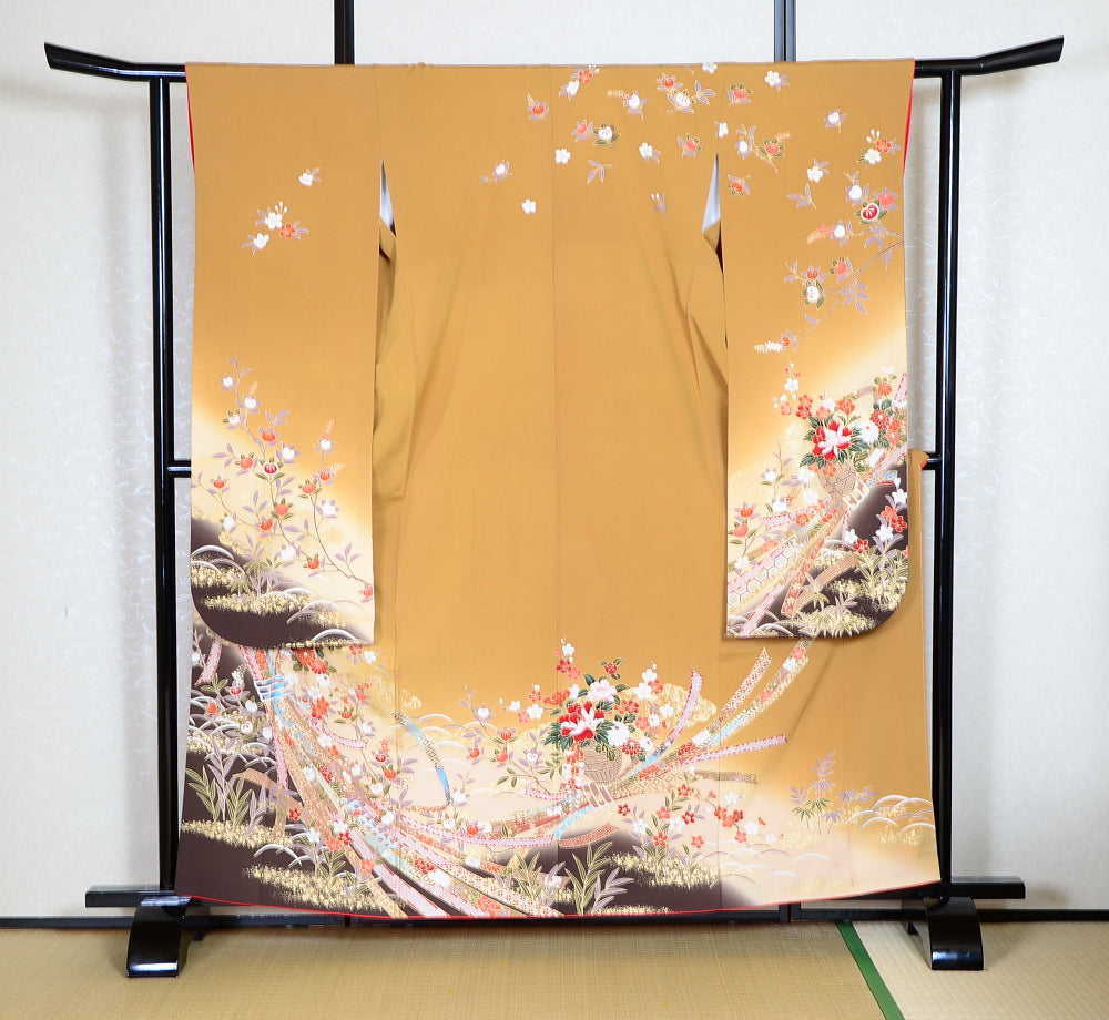 Long-sleeved kimono 6 items set / Furisode / FK#1-675