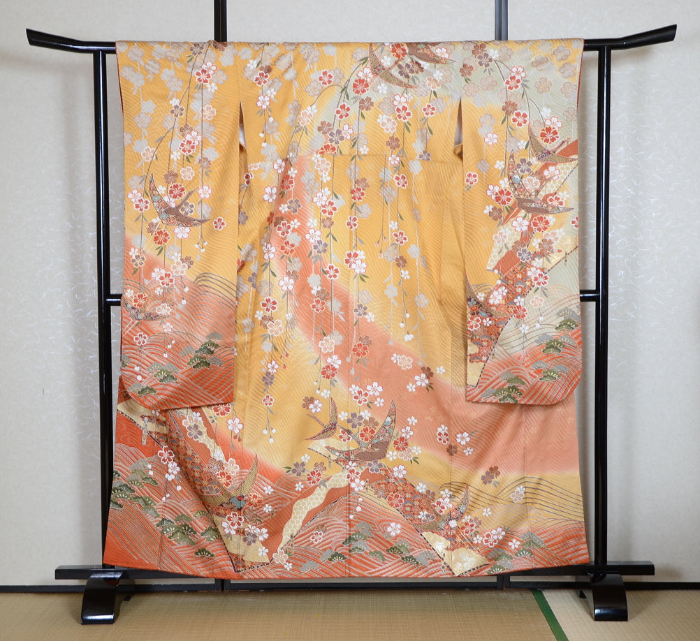 Long-sleeved kimono 6 items set / Furisode / FK#1-542