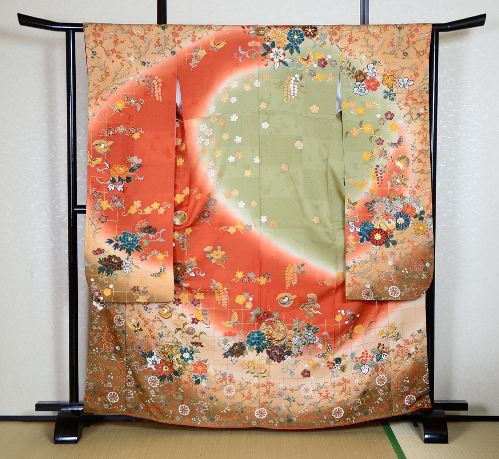 Long-sleeved kimono 6 items set / Furisode / FK#1-389