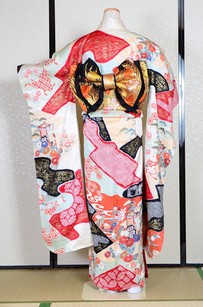 Long-sleeved kimono 6 items set / Furisode / FK#1-313
