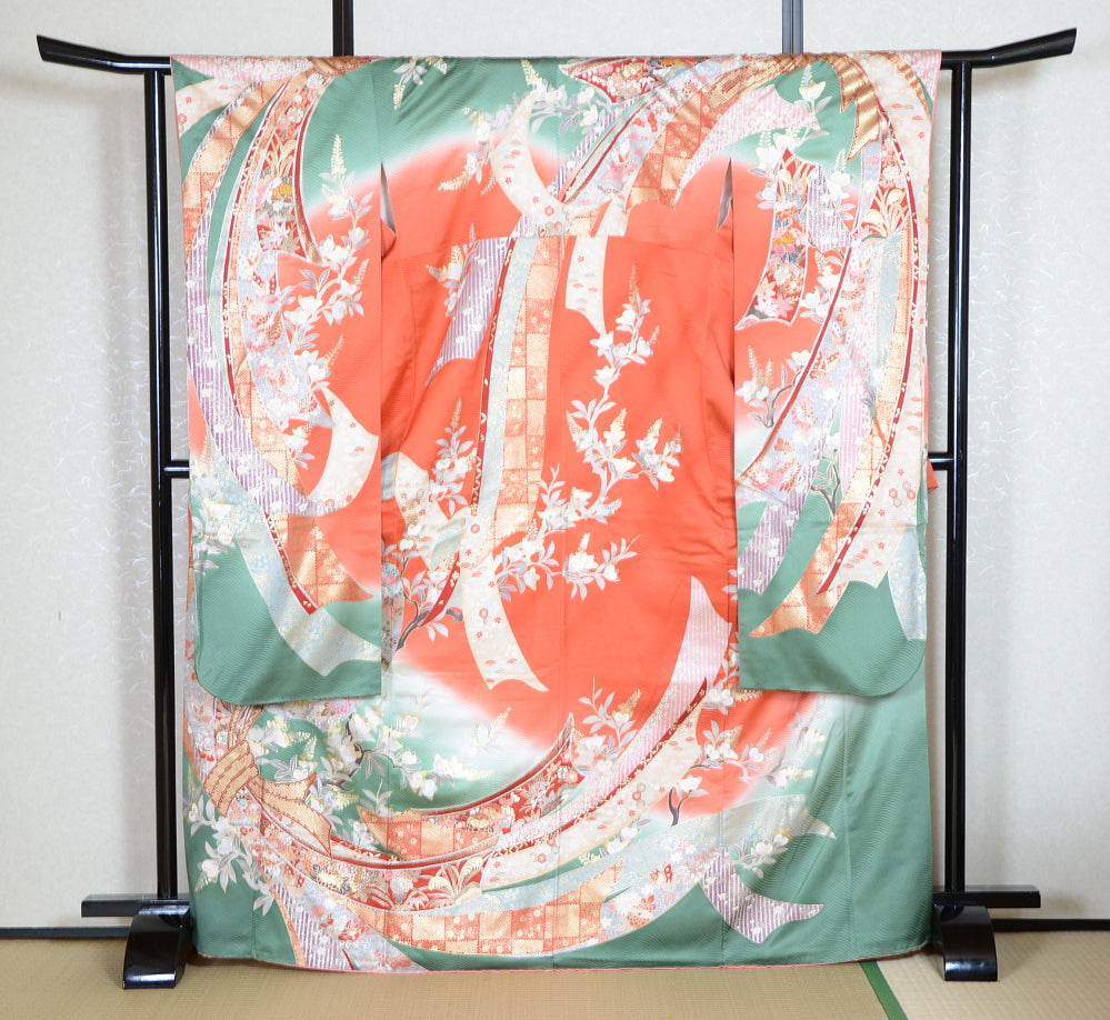 Long-sleeved kimono 6 items set / Furisode / FK#1-572