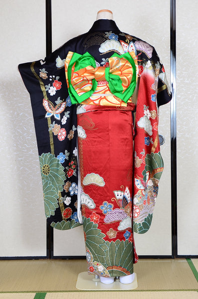 Long-sleeved kimono 6 items set / Furisode / FK#1-234