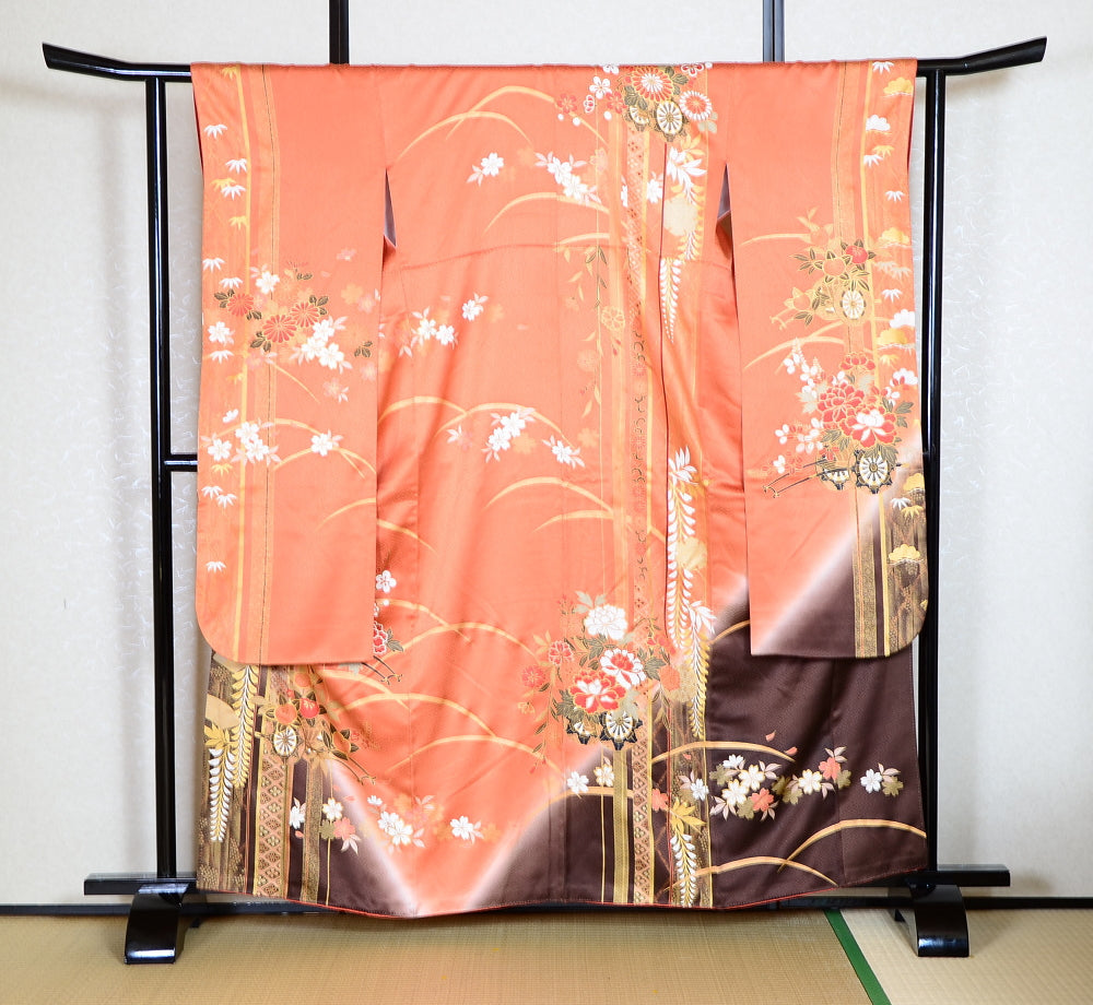 Long-sleeved kimono 6 items set / Furisode / FK#1-677