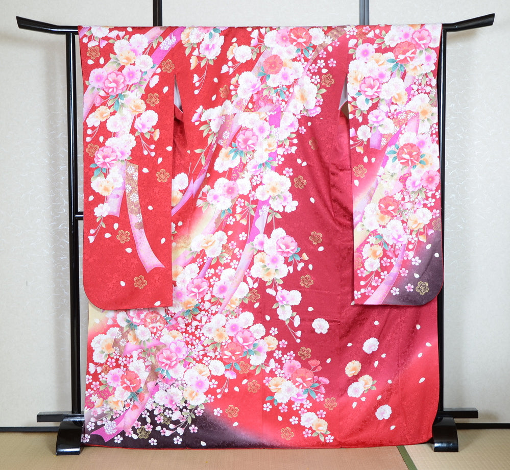 Long-sleeved kimono 6 items set / Furisode / FK#1-574