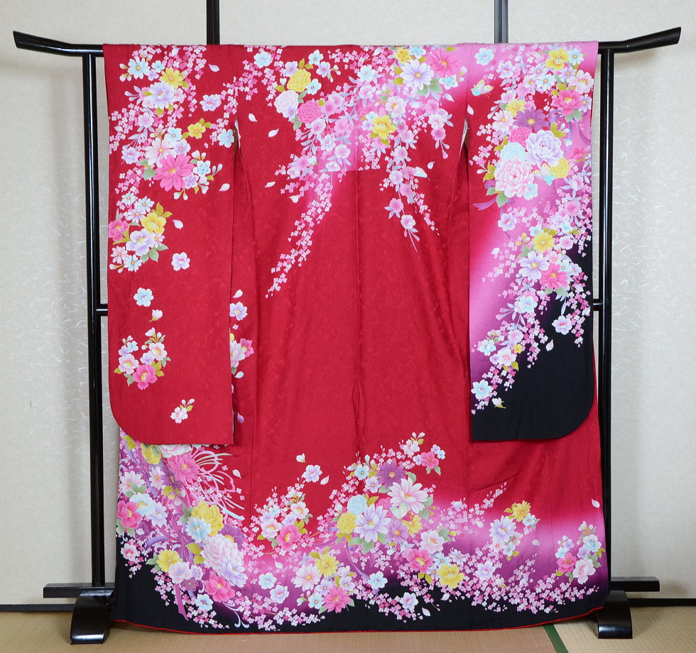Long-sleeved kimono 6 items set / Furisode / FK#1-754