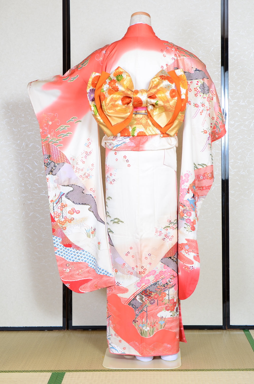 Long-sleeved kimono 6 items set / Furisode / FK#1057