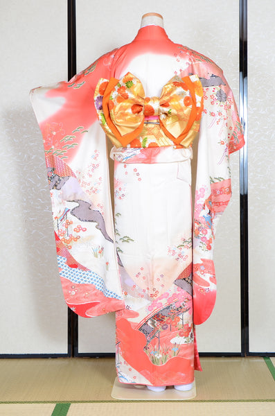 Long-sleeved kimono 6 items set / Furisode / FK#1057
