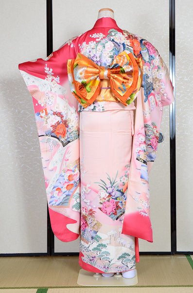 Long-sleeved kimono 6 items set / Furisode / FK#1193