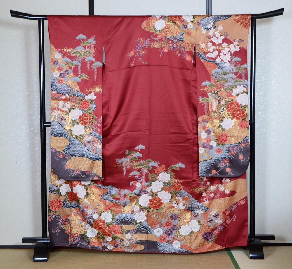 Long-sleeved kimono 6 items set / Furisode / FK#1-775