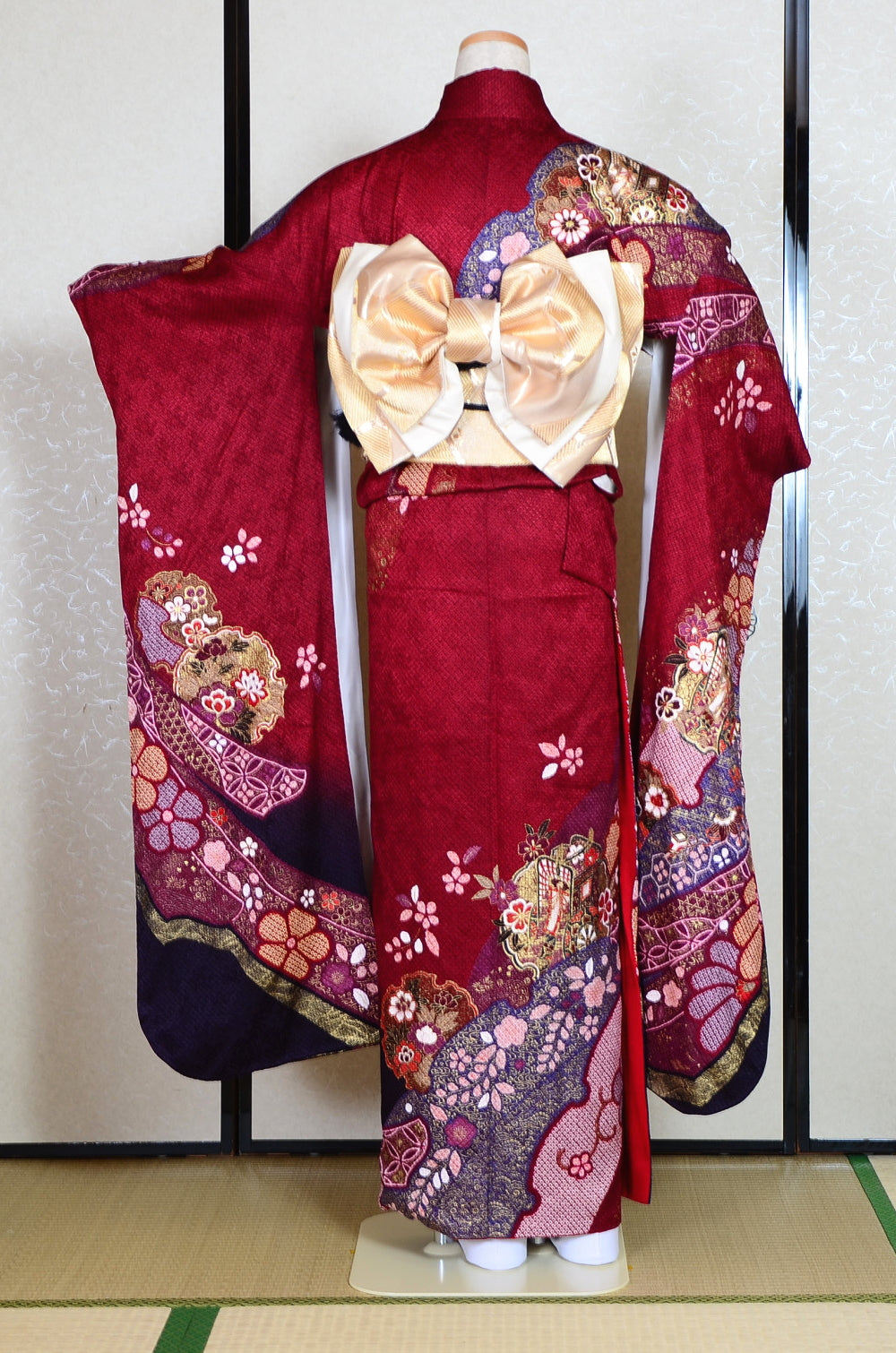 Long-sleeved kimono 6 items set / Furisode / FK#1-371