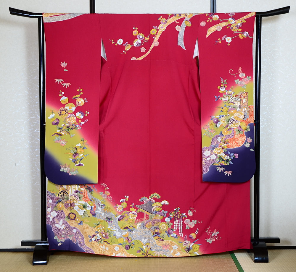 Long-sleeved kimono 6 items set / Furisode / FK#1-663