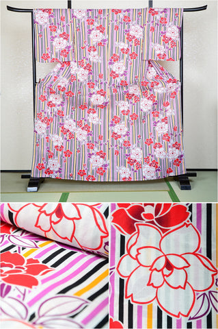 Japanese yukata kimono / H #303