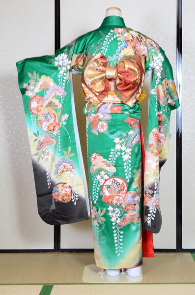 Long-sleeved kimono 6 items set / Furisode / FK#1-376