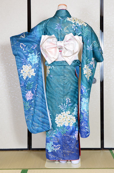 Long-sleeved kimono 6 items set / Furisode / FK#1183