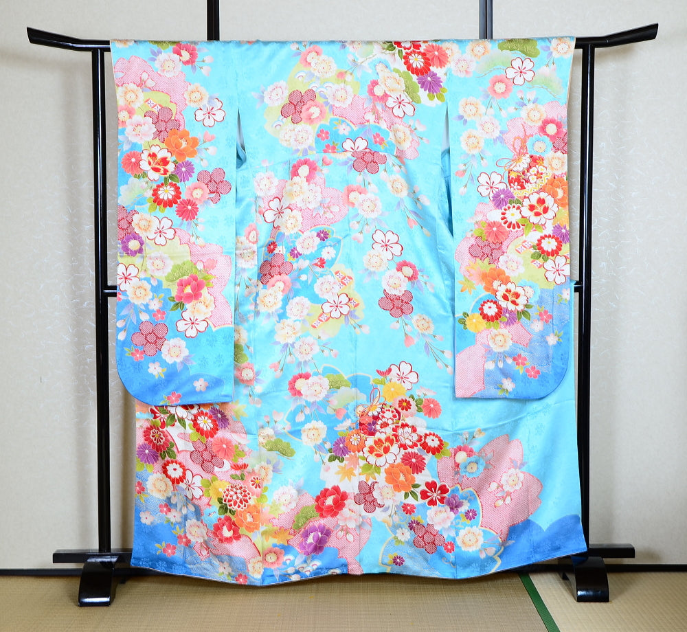 Long-sleeved kimono 6 items set / Furisode / FK#1-676