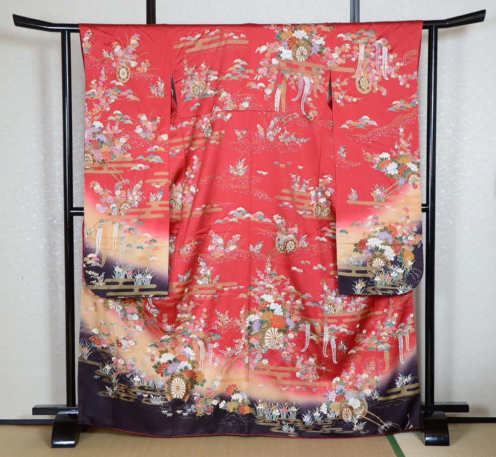 Long-sleeved kimono 6 items set / Furisode / FK#1-707