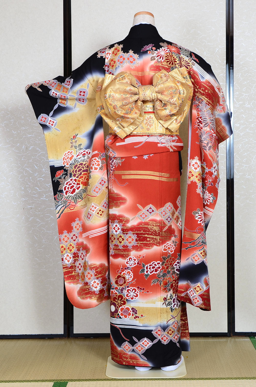 Long-sleeved kimono 6 items set / Furisode / FK#1048