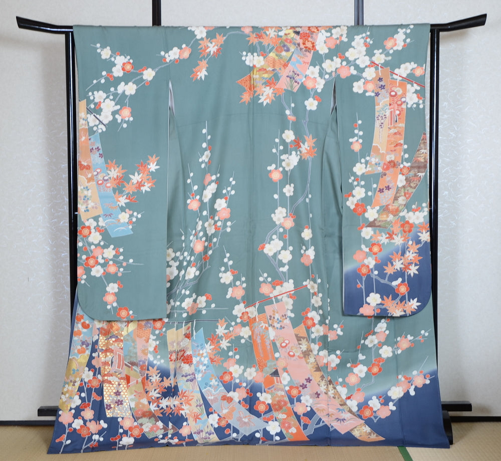Long-sleeved kimono 6 items set / Furisode / FK#1-779