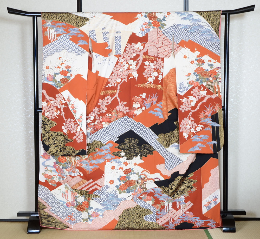 Long-sleeved kimono 6 items set / Furisode / FK#1-697