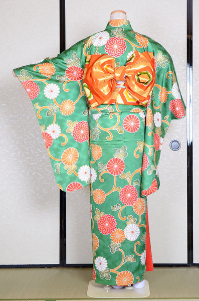 Long-sleeved kimono 6 items set / Furisode / FK#658