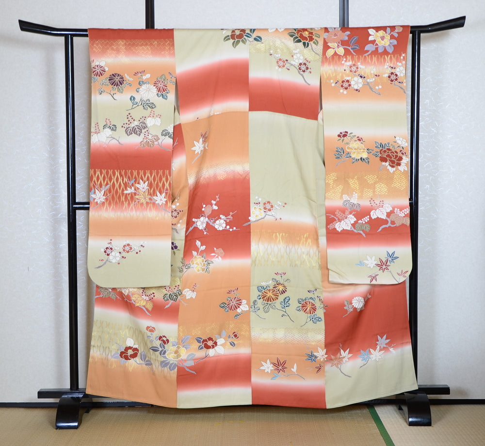 Long-sleeved kimono 6 items set / Furisode / FK#1-831