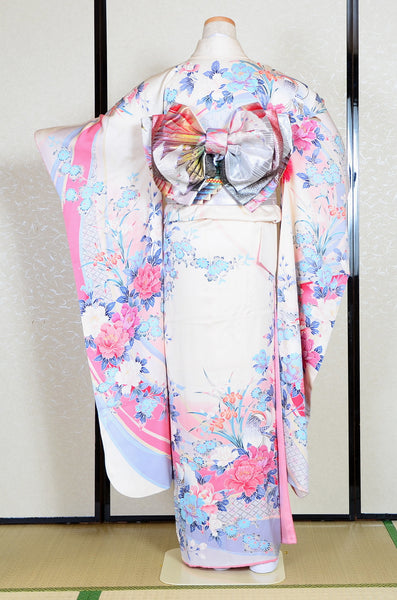Long-sleeved kimono 6 items set / Furisode / FK#1045