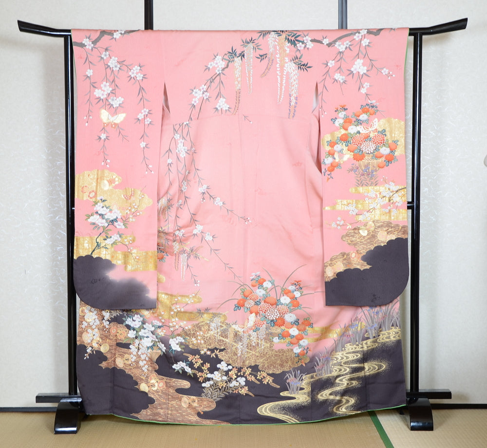 Long-sleeved kimono 6 items set / Furisode / FK#1-722