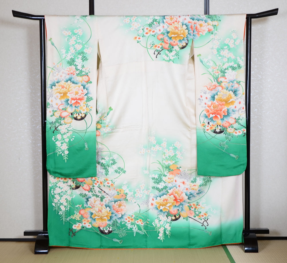 Long-sleeved kimono 6 items set / Furisode / FK#1-543