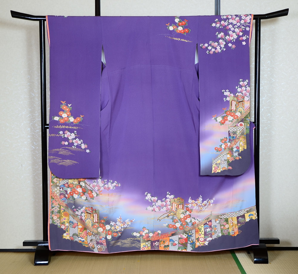 Long-sleeved kimono 6 items set / Furisode / FK#1-442