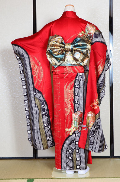 Long-sleeved kimono 6 items set / Furisode / FK#1-307