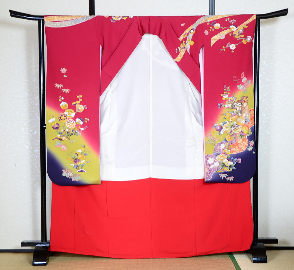 Long-sleeved kimono 6 items set / Furisode / FK#1-663