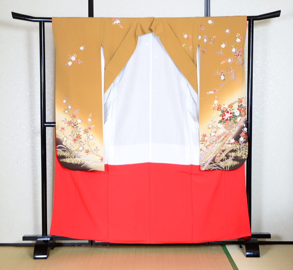 Long-sleeved kimono 6 items set / Furisode / FK#1-675