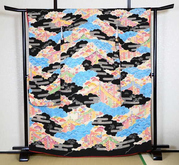 Long-sleeved kimono 6 items set / Furisode / FK#1078