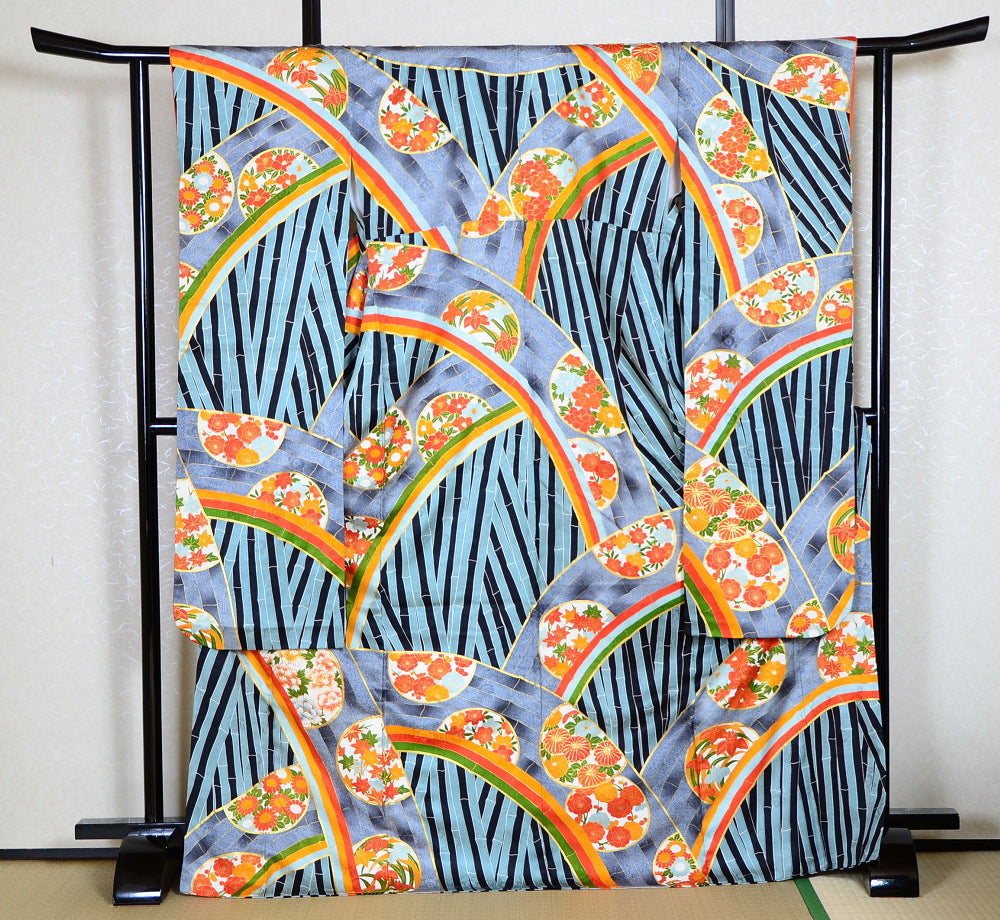 Long-sleeved kimono 6 items set / Furisode / FK#1-242