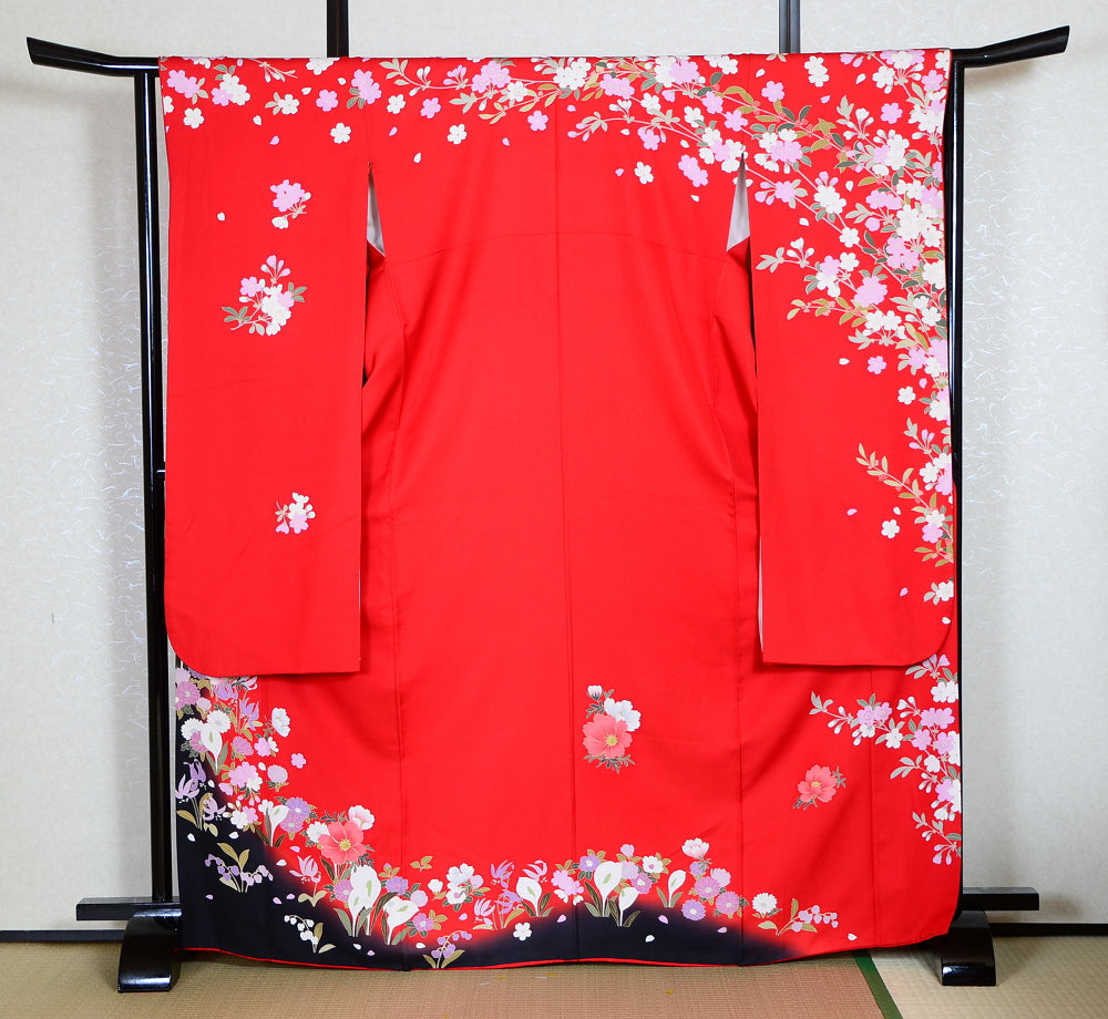 Long-sleeved kimono 6 items set / Furisode / FK#1046
