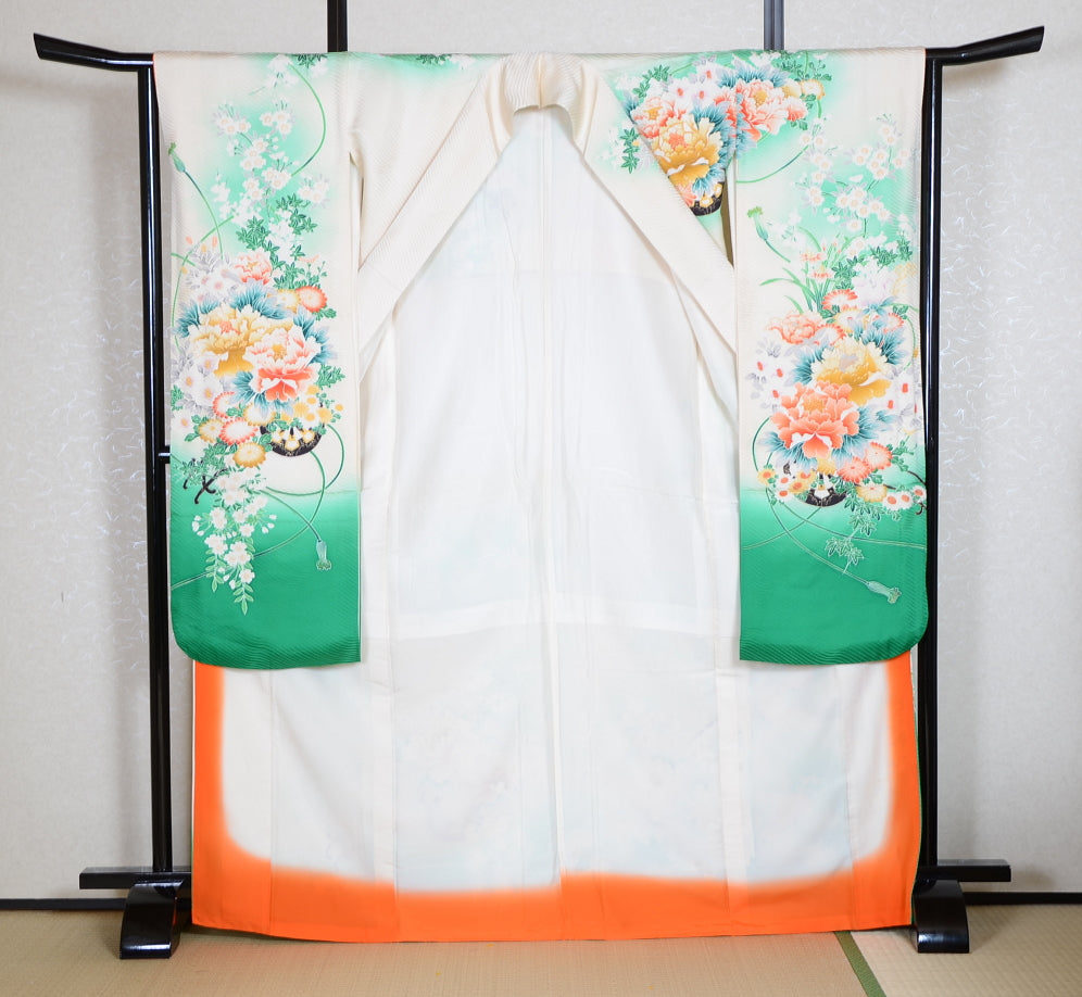 Long-sleeved kimono 6 items set / Furisode / FK#1-543
