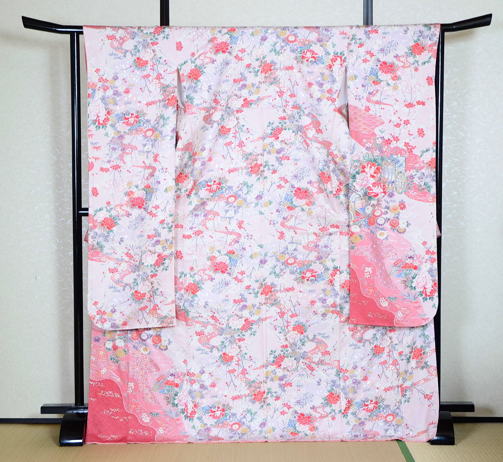 Long-sleeved kimono 6 items set / Furisode / FK#1-375