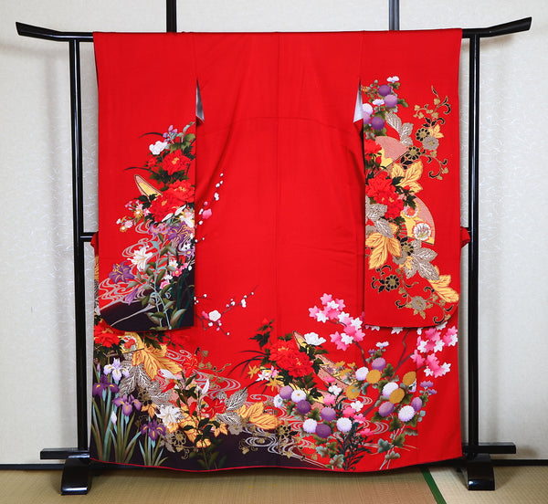 Long-sleeved kimono 6 items set / Furisode / FK#1187